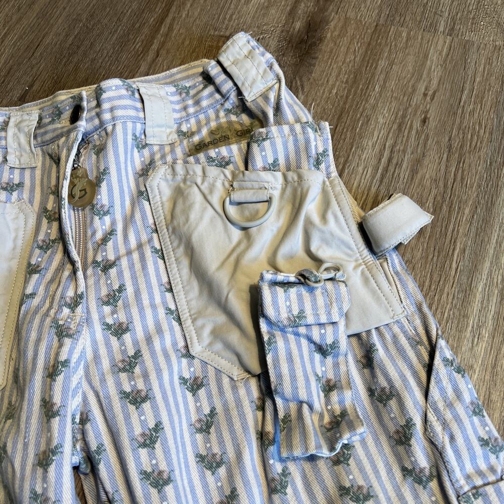 Garden Girl Pink Gardening Work Cargo Pants Rare! Knee Pads Tool Pockets 26” W - Picture 3 of 16